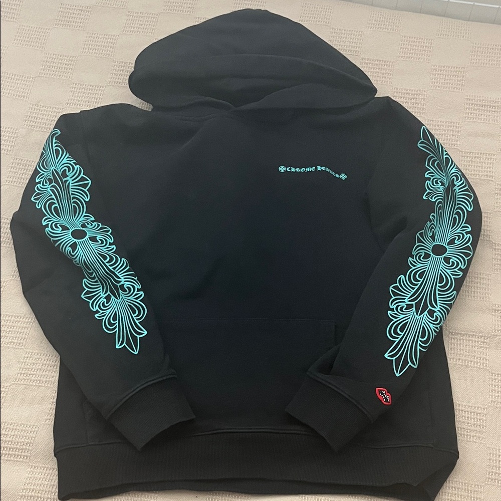 Chrome Hearts Black Hoodie with Blue Graphic